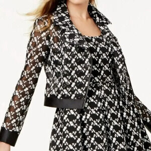 Anthropologie Sachin & Babi Black Mesh Floral
Embroidered Moto Jacket Size XS